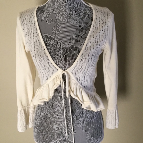 My Michelle Tops - Cream Long Sleeve Overlay